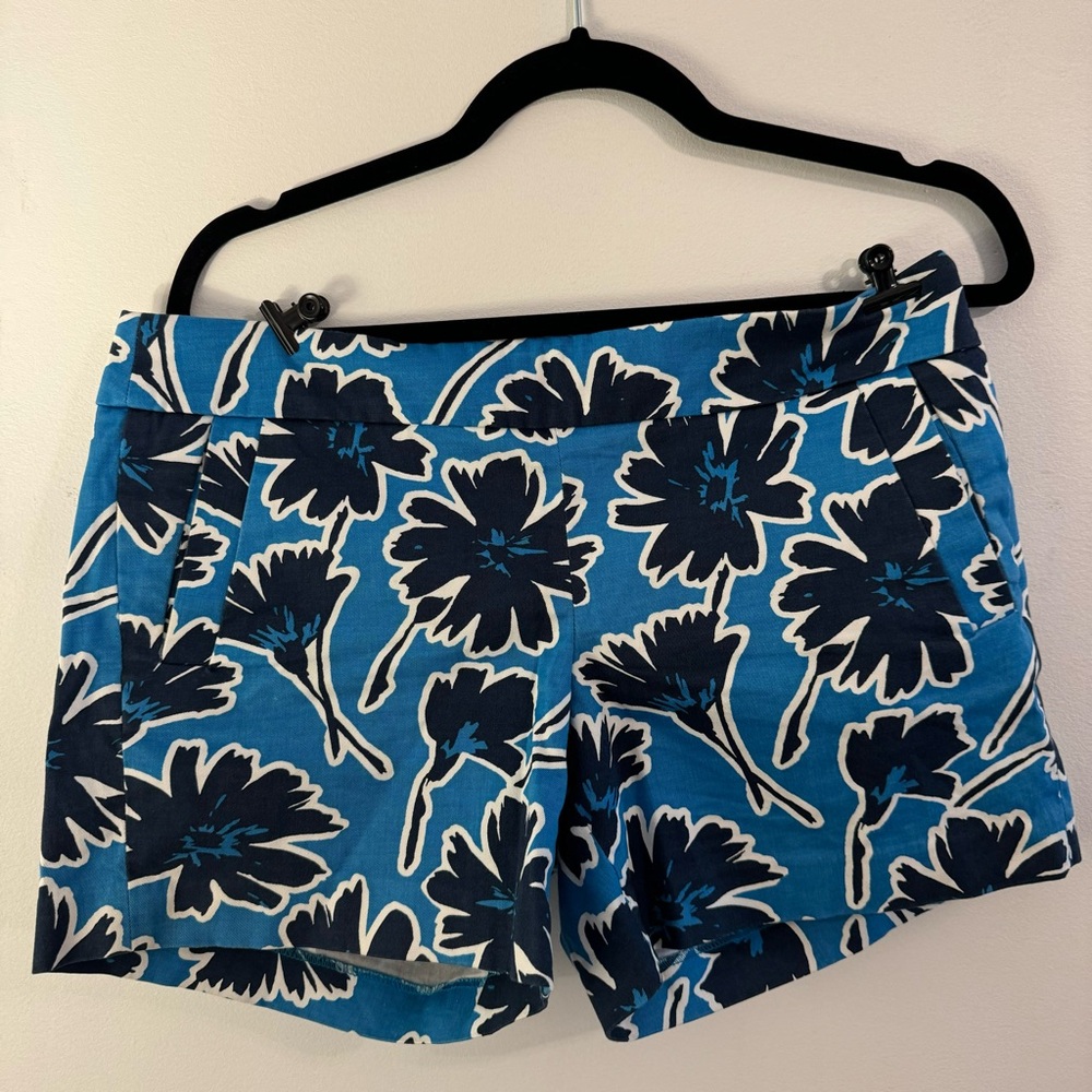J.Crew Blue and Floral Shorts Size 8